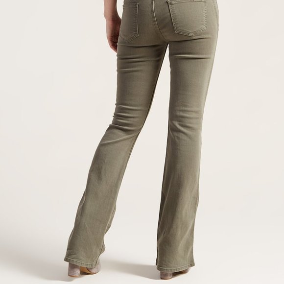 7 For All Mankind Olive Braid Trim Flare Jeans Size 8 - Picture 8 of 8